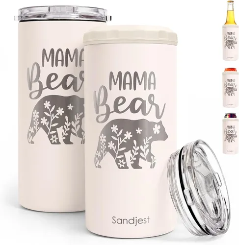 Vista 24 de SANDJEST Vaso para Amantes de los Libros Estante 4 en 1 Vaso de 12 oz Enfriador de Lata Coozie Vaso delgado de acero inoxidable Regalo