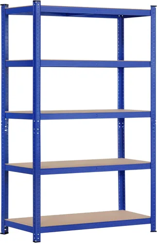Vista 14 de Topeakmart Estantes utilitarios de 5 niveles, estantes de almacenamiento de metal, estanterías ajustables, montaje sin tornillos, estantes de Negro