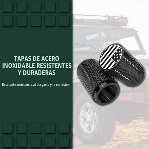 Vista 3 de STEEL HAWK Tapones para válvulas de aire de neumáticos, acero inoxidable mecanizado CNC de precisión, diseño moleteado extendido, metal a prueba