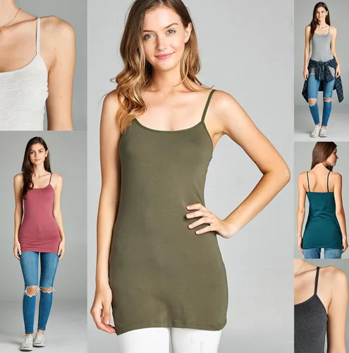 Vista 5 de Emmalise Camisola larga casual básica para mujer con correa ajustable
