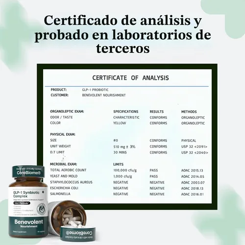 Vista 7 de Benevolent Natural GLP-1 Suplemento probióticos para la salud intestinal, 60 cápsulas 5-in-1 Synbiotic with Akkermansia, MetSyn®, Chromax® &