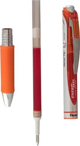 Vista 32 de Pentel EnerGel RTX - Bolígrafo de gel líquido retráctil, línea mediana, punta de metal, tinta de colores surtidos, paquete de 4 unidades (BL77BP4M)
