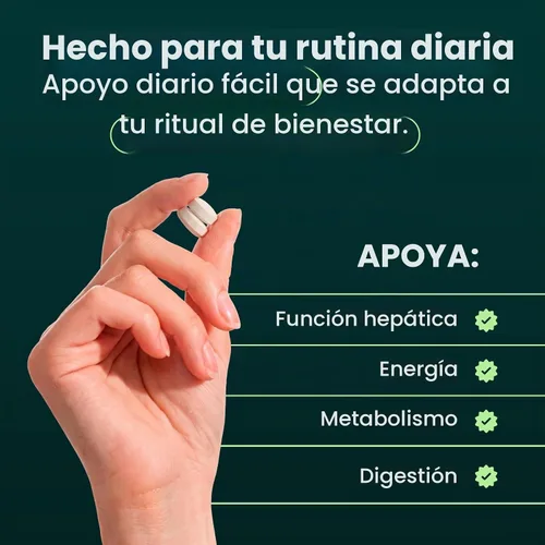 Vista 3 de Liverite Liver Aid 120 tabletas, soporte hepático, limpieza hepática, cuidado hepático, función hepática, energía.