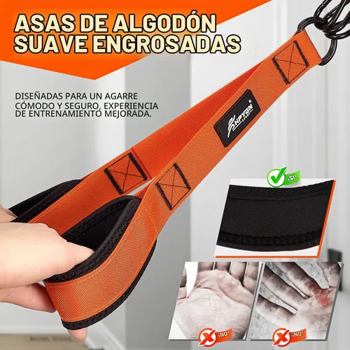 Vista 4 de HPYGN Bandas de resistencia para entrenamiento de brazos, bíceps, tríceps, espalda, abdominales, hombros, bandas de ejercicio resistentes con asas