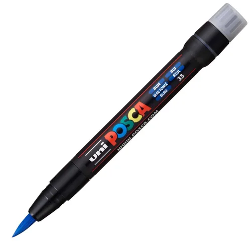 Vista 3 de Posca Marcador de pintura acrílica, punta de pincel PCF-350, azul