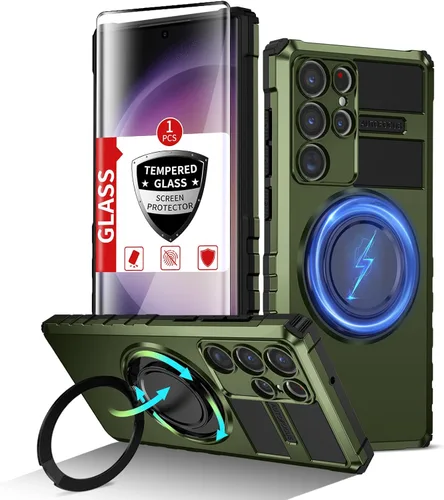 Vista 94 de Funda magnética para Samsung Galaxy Note 20 Ultra compatible con carga inalámbrica MagSafe, con 1 protector de pantalla, anillo de soporte integrado