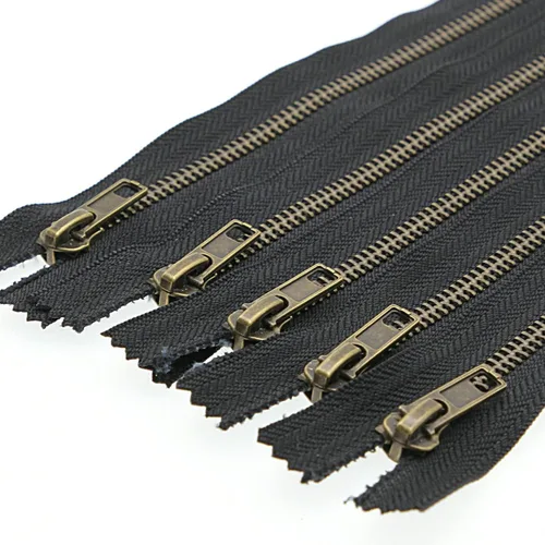 Vista 8 de Leekayer 3# Cremalleras de metal negro 9 pulgadas cierre 9.1 in cremallera de latón para coser jeans artesanías bolsa bolsillo paquete de 6