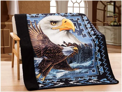 Vista 6 de Designs - Manta con licencia y forro de sherpa de 50 x 60 pulgadas (oso tribal)