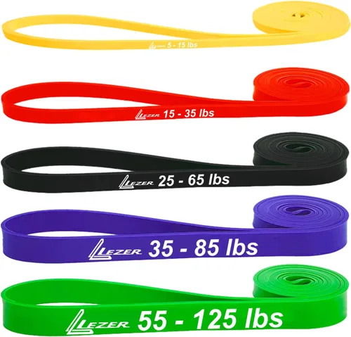 Vista 8 de LEZER Bandas de resistencia – Bandas de dominadas para gimnasio en casa, estiramiento, terapia física y entrenamiento – Incluye instrucciones