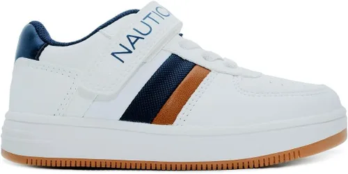 Vista 2 de Nautica Tenis bajos con cordones para niños y niños elegantes zapatos de vestir para jóvenes, ideales para tenis y caminar