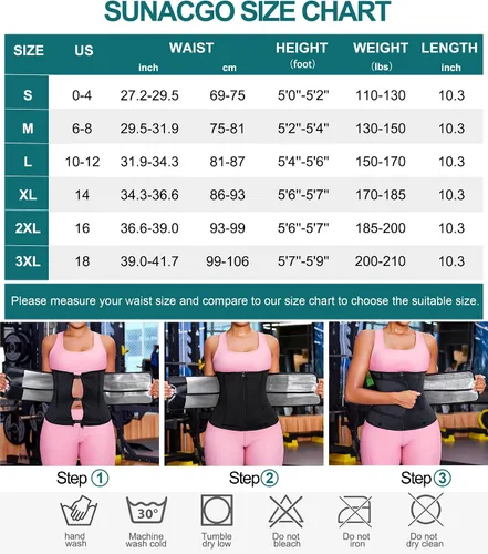 Vista 5 de Entrenador de cintura de sudor para mujer, corsé reductor de cintura, faja deportiva, faja moldeadora de cuerpo, cinturones de vientre