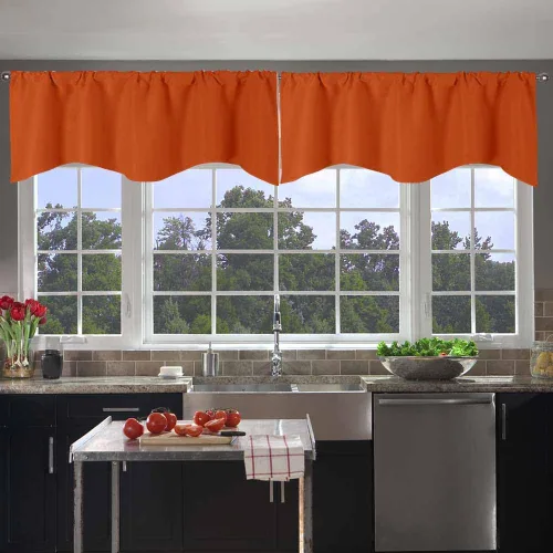 Vista 20 de Cenefa Blanco Puro Paquete de 2 - Cortinas de Liquidación para Sala de Estar, Baño y Dormitorio - Estilo Granja Festoneado, 18 Pulgadas de Largo