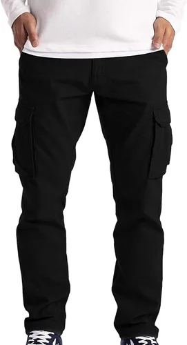 Vista 3 de Pantalones cargo grandes y altos para hombre, pantalones holgados de pierna recta, pantalones de senderismo para viajes al aire libre, pantalones