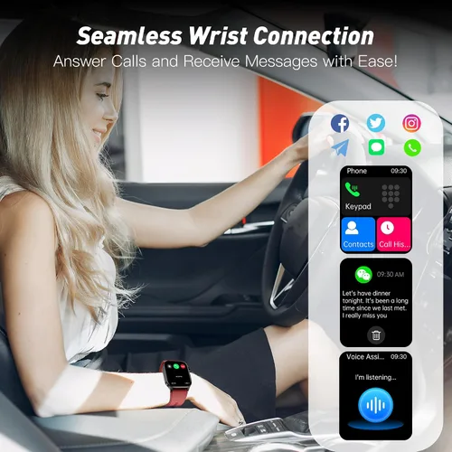 Vista 4 de Reloj inteligente para hombres y mujeres, pantalla AMOLED a color de 2.04 pulgadas, frecuencia cardíaca 24/7, oxígeno en sangre, presión arterial