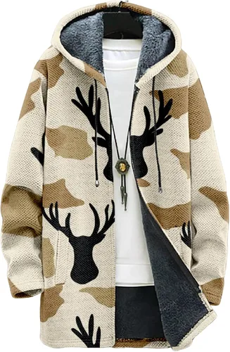 Vista 20 de BIVENANT Sudaderas con capucha con cremallera para hombre, cárdigan con capucha a rayas, sudaderas con capucha de camuflaje, abrigos de moda