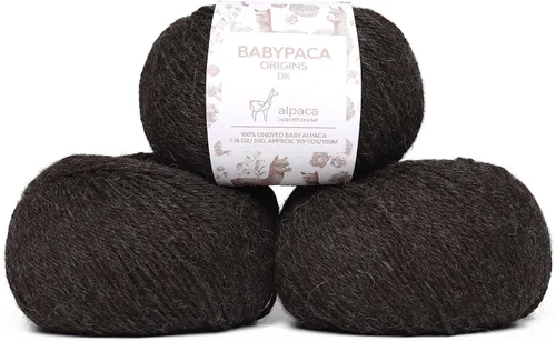 Vista 95 de Juego de 6 madejas de 100% lana de alpaca bebé (10.58 oz) de peso DK, fabricadas en Perú, celestial suave y perfecto para tejer y hacer ganchillo