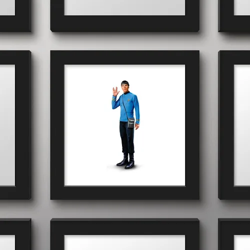 Vista 2 de Trends International Gallery Pops Star Trek - Póster de pared Spock Vulcan Salute de 12.00 x 12.00 pulgadas, versión de marco negro