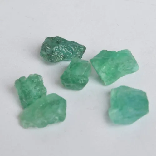 Vista 2 de GEMHUB AAA++ - Esmeralda de calidad de 46.00 quilates, color crudo natural, lote de 6 piezas de piedra envuelta en alambre esmeralda verde, Piedra