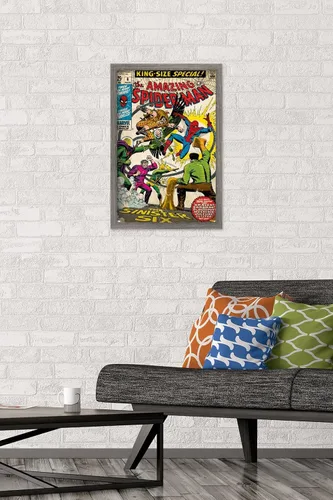 Vista 2 de Trends International Marvel Comics - Póster de pared de Spider-Man - Amazing Spider-Man #6, 14.725 x 22.375 pulgadas, versión enmarcada de madera