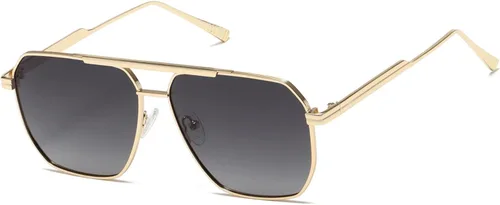 Vista 15 de kimorn Gafas de sol polarizadas para mujer y hombre, retro, de gran tamaño, cuadradas, vintage, clásicas, grandes, de metal, K1221