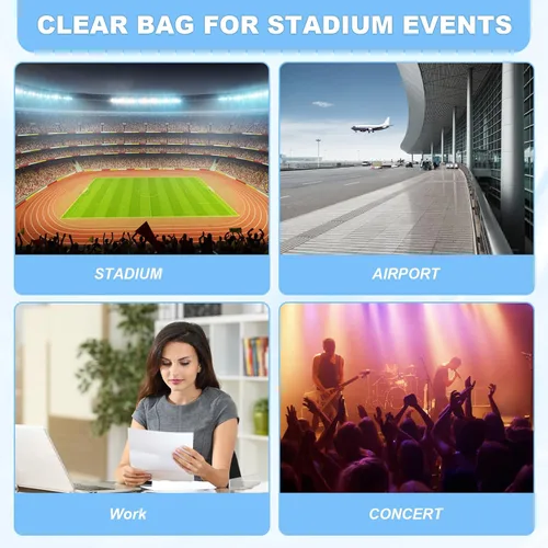 Vista 2 de Bolso transparente Slumou para eventos en estadios - Bolso pequeño, mini bolsos de mensajero para fanáticos de deportes para conciertos, trabajo