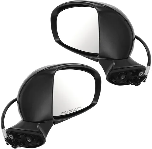 Vista 164 de TRQ Conjunto de 2 piezas de espejo lateral para conductor y pasajero, ajuste eléctrico, sin calefacción, sin memoria, color negro, compatible