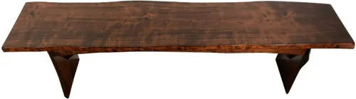 Vista 12 de Rustic Red Door Co. Banco de madera con borde vivo para mesa de comedor, entrada, dormitorio, acento de sala de estar, losa de madera maciza