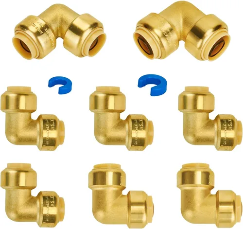 Vista 8 de SUNGATOR Acoplamiento recto a presión de 1 pulgada, PEX de empuje para conectar, cobre, CPVC, accesorios de plomería de latón sin plomo con clip
