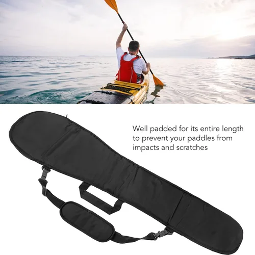 Vista 4 de Tefola Bolsa de remo para kayak, canoa Kayak Split Paddle Bolsa de transporte Bolsa de almacenamiento para remo (negro)