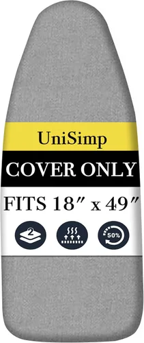 Vista 40 de UniSimp Funda y almohadilla para tabla de planchar de 15 x 54 pulgadas, algodón natural extra grueso, acolchado resistente a las manchas y a