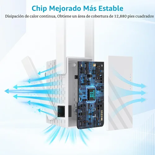 Vista 6 de Amplificador de señal WiFi de 1.2 Gbps 2025, hasta 12880 pies cuadrados, banda dual 5 GHz/2.4 GHz, extensores WiFi amplificador de señal