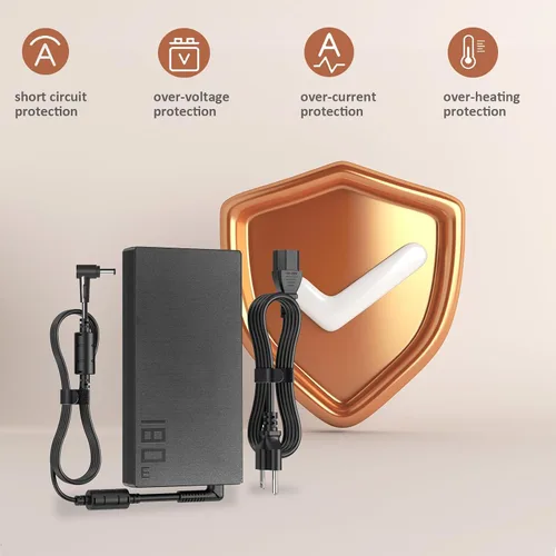 Vista 5 de Cargador para portátil de 180 W compatible con ASUS ROG Zephyrus G14 G15 GA401 GA502 GA503 y TUF FX505 FX505DD FX506 FX507VI A15 A17 F17 F15