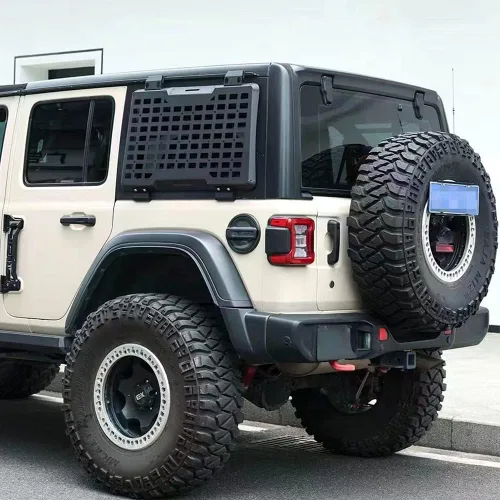 Vista 3 de FURYENGRAVER Kit de panel lateral MOLLE para ventana trasera con almacenamiento, decoración protectora para la ventana trasera para Jeep Wrangler