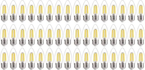 Vista 33 de FLSNT Bombillas LED de Araña Equivalentes a 40W, Bombillas LED Ámbar Regulables B11 E26 Base de Candelabro, 2200K Blanco Cálido, 330LM, Paquete de 6