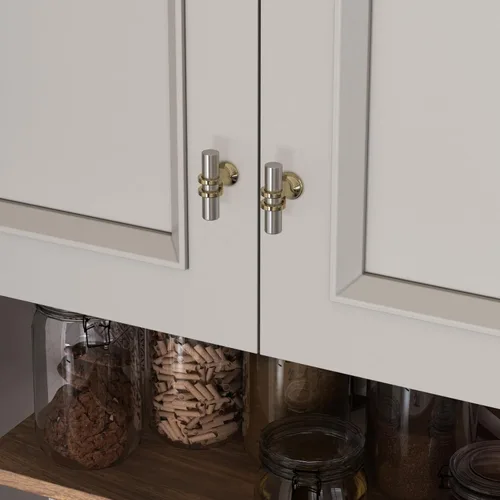 Vista 3 de homdiy Paquete de 10 pomos de gabinete de níquel cepillado, pomos plateados y dorados para armarios y cajones, accesorios de cocina modernos