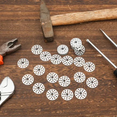 Vista 3 de AIEX 55pcs arandelas de reparación de pared de yeso de 1 pulgada, arandelas planas plateadas cinc de acero para techo de paneles de yeso