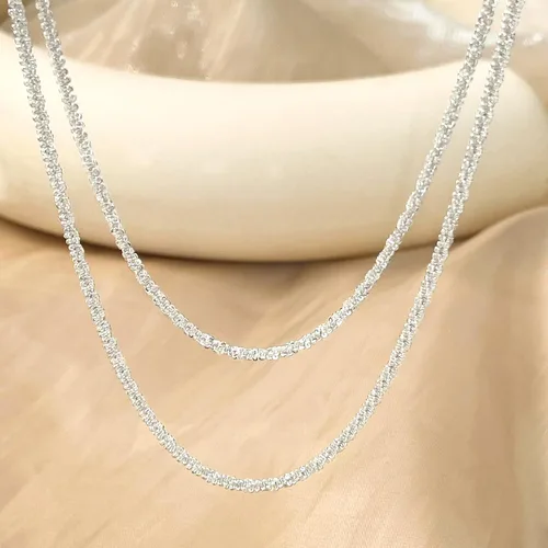 Vista 6 de Layered Necklaces for Women 14K Real GoldSilver Plated Dainty Bar Twist Rope Mirror Bead Layering Chain Choker Necklaces Gold Jewelry for Women