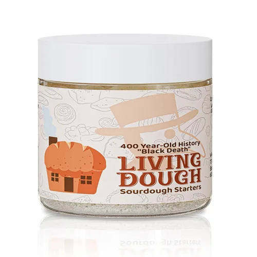 Vista 13 de Living Dough - Cultura de Masa Madre Amistosa Amish de 55 Años - Masa Madre Dulce y Orgánica para Hornear - Para Pan Artesanal, Masa para Pizza