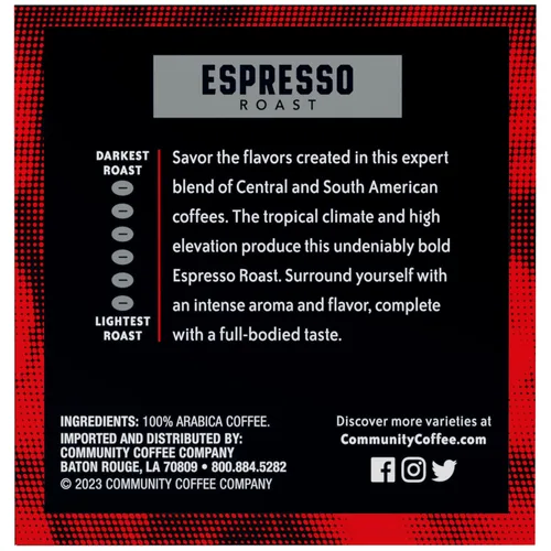 Vista 3 de Community Coffee Dark & Bold Espresso Roast - 12 cápsulas de café tostado extra oscuro, compatible con cafeteras Keurig 2.0 K-Cup, 12