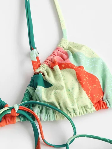 Vista 6 de ZAFUL Conjunto de bikini de corte alto para mujer, traje de baño sexy