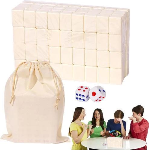 Vista 8 de Mahjong, juego de mahjong chino, 144 azulejos grabados, juego de viaje portátil para juego familiar/equipo, a partir de 9 años a adultos