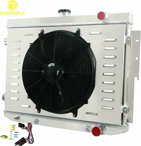 Vista 9 de Radiador para 74 Dodge Coronet/Monaco 73-74 Dodge Charger y 74-75 Chrysler Newport y 74 Plymouth Satellite, 4 filas todos los radiadores de aluminio