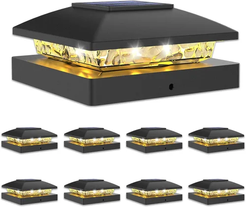Vista 17 de VOLISUN Luces solares 4x4, paquete de 12 luces negras impermeables para Negro