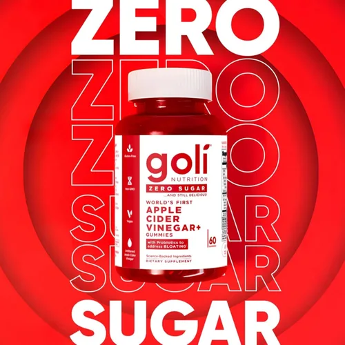 Vista 4 de Goli Zero Sugar Apple Cider Vinegar Gummies - ACV with Vitamin B12 and Probiotics - No Sugar Alcohols - Vegan, Keto-Friendly, Gluten-Free