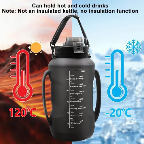 Vista 3 de Botella de agua plegable de silicona de 64 onzas con pajilla, sin BPA, botella de viaje plegable portátil para gimnasio, senderismo, campamento Negro