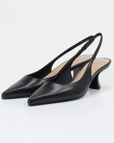 Vista 6 de gihubafuil Zapatos de tacón bajo para mujer, zapatos de tacón cerrado, puntiagudos, zapatos de vestir casuales con espalda descubierta