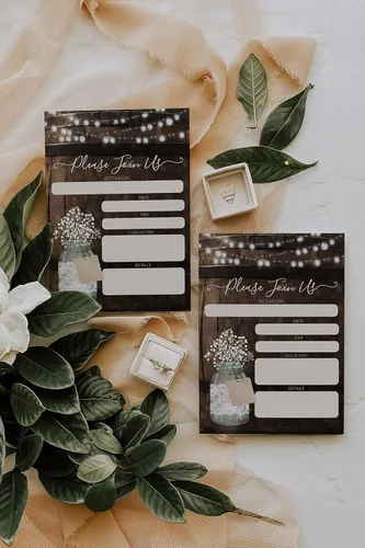 Vista 5 de Your Main Event Prints 20 invitaciones de barril de madera rústica estilo 5x7 invitaciones para bodas, despedidas de soltera, baby shower