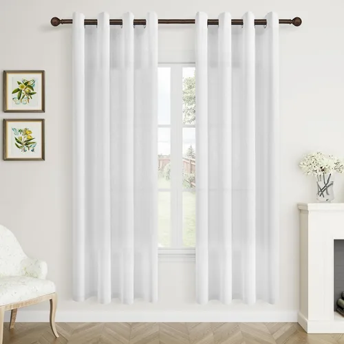 Vista 83 de Cortinas de lino negro para dormitorio y sala de estar de 84 pulgadas de largo, juego de 2 paneles, para habitación de niños, filtro de luz
