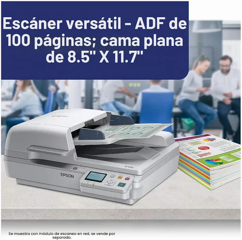 Vista 2 de Epson WorkForce DS-6500 - Escáner de hojas y documentos a color, alimentador automático de documentos (ADF) y dúplex de 100 páginas (B11B205221)