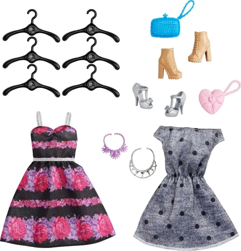 Vista 3 de Barbie Fashionistas - Muñeca y juego de armario definitivo con ropa y 12 accesorios, muñeca rubia de moda y juguete de armario rosa